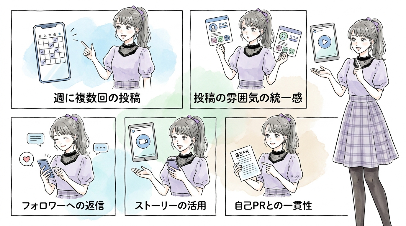 ファイナリストのSNSを見ると、更新頻度と雰囲気づくりに一定のパターンがある