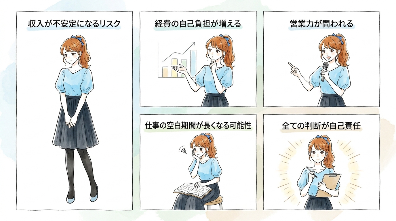 仕事の選択肢と収益率が上がりやすい一方、自己責任の範囲も広がる