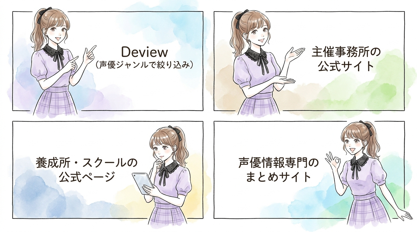 公式サイトや専門オーディション情報サイトで最新募集を確認しておく