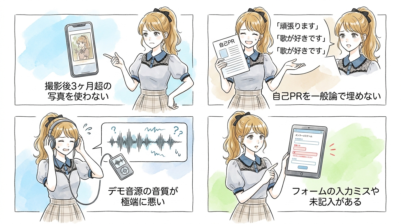 書類・写真審査で見られている項目と、落とされやすい応募のパターン