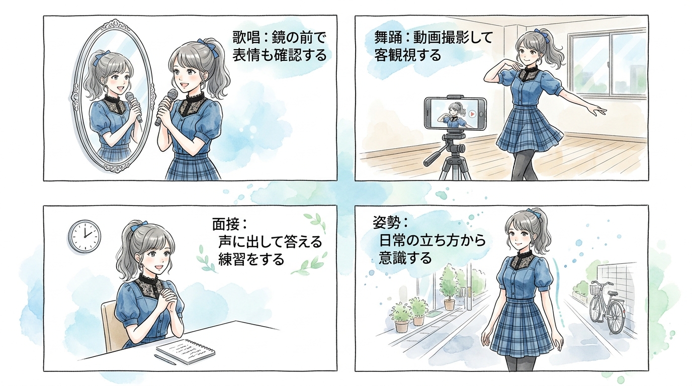 歌唱・舞踊・面接を自宅でどう積み重ねているか