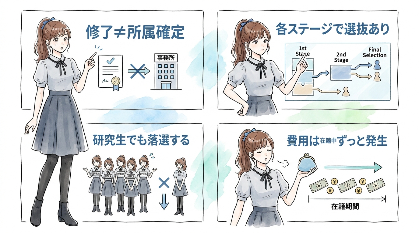 養成所を修了しても事務所所属になれるのはごく一部だとわかっている