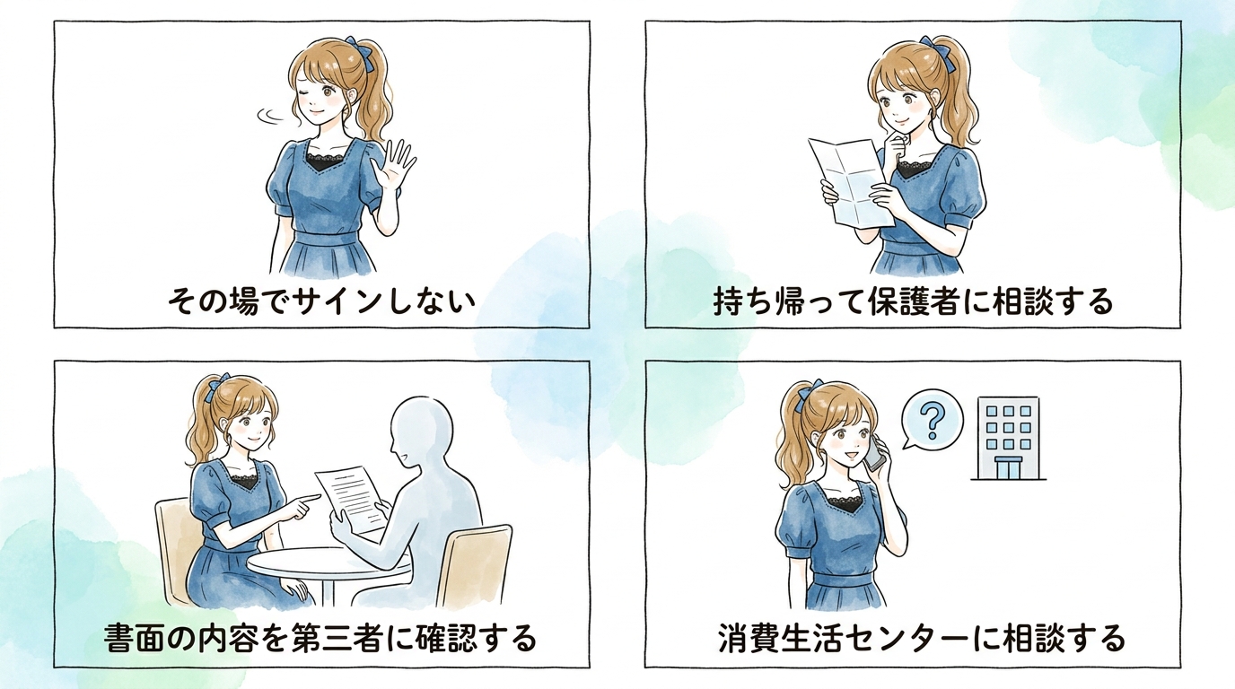 面接・審査の場で費用請求があった場合の対処手順